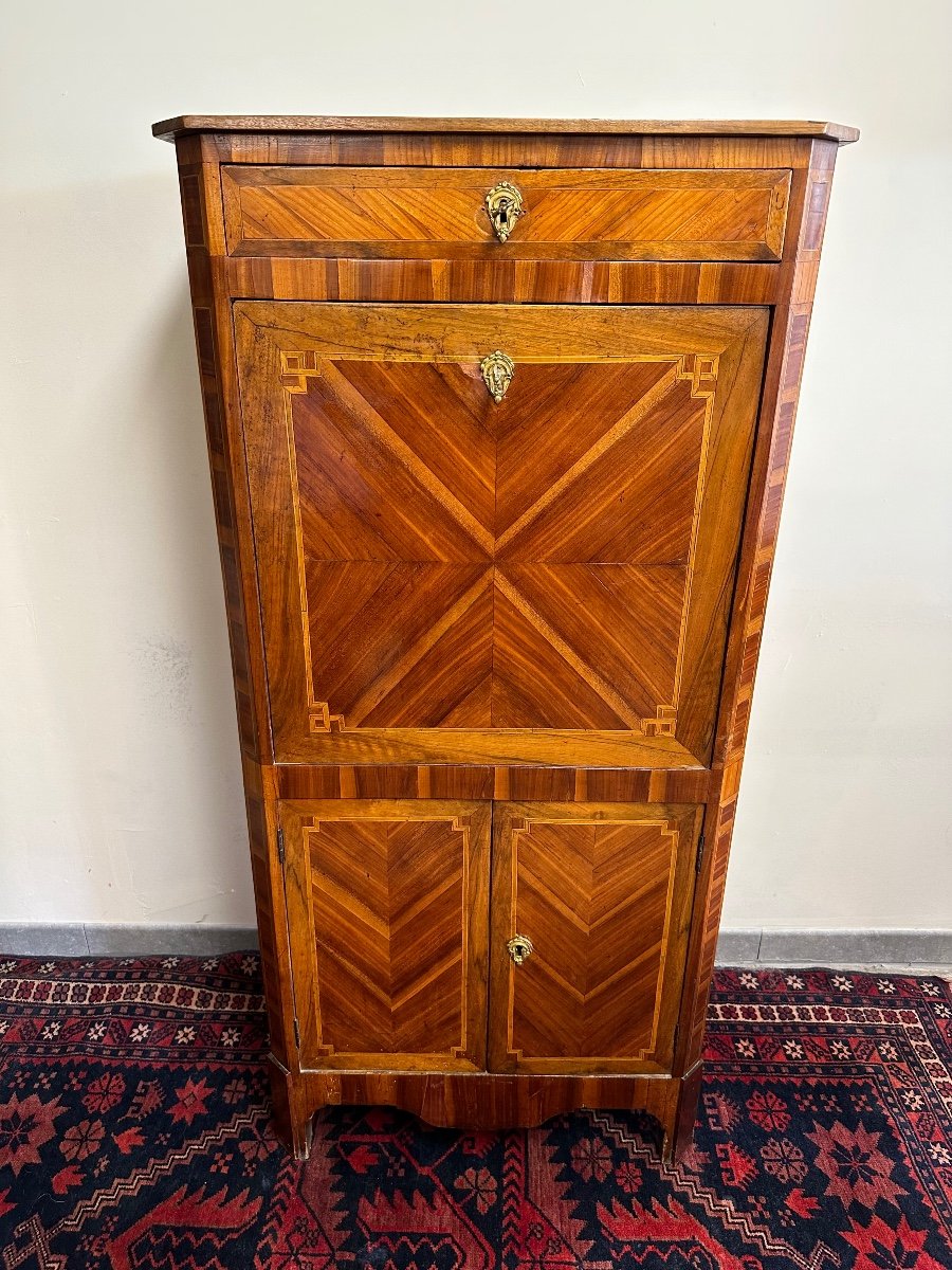 Small Secretary In Louis XVI Marquetry.-photo-1