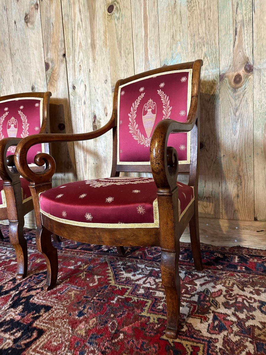 Pair Of Restoration Period Armchairs In Mahogany.-photo-1