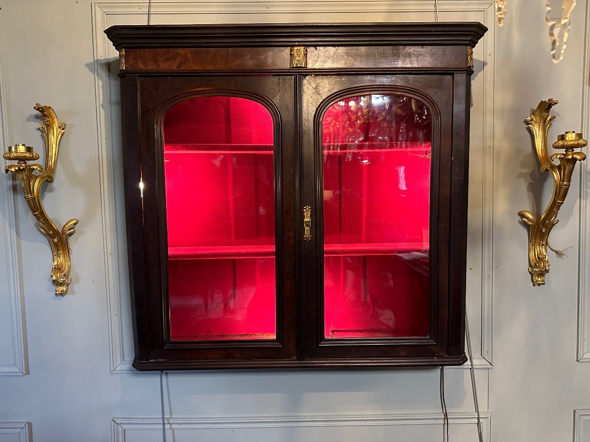 Bibus / Display Case From Napoleon III Period In Mahogany.-photo-3