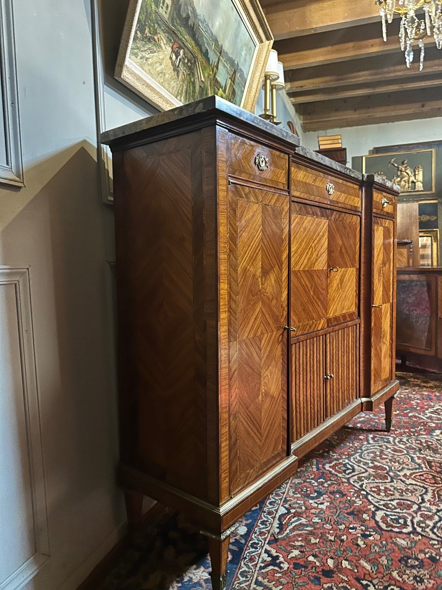 Louis XVI Style Buffet In Marquetry.-photo-3