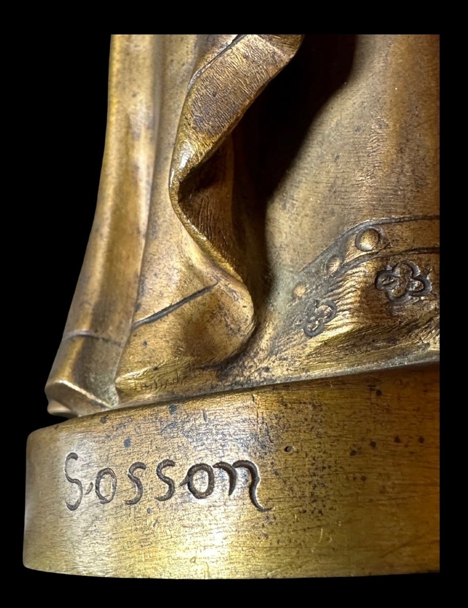 Louis Sosson ( Act 1905-1930 ) Sculpture Chryéléphantine. -photo-1