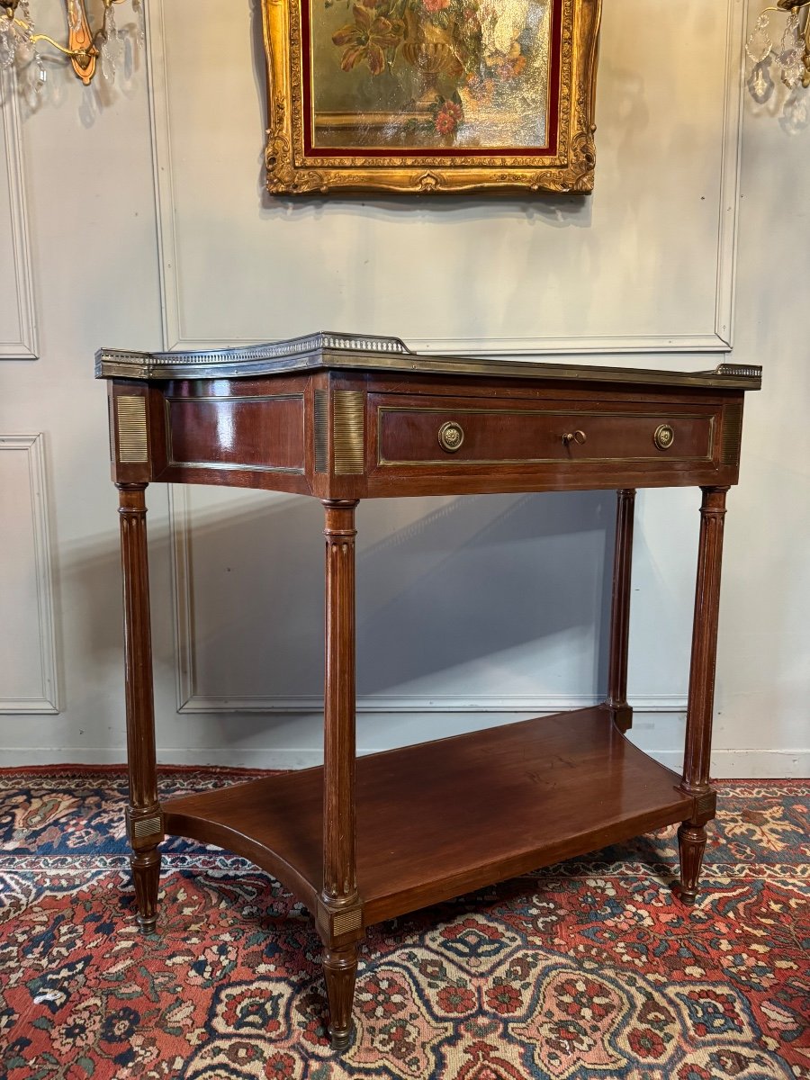 Louis XVI Style Console In Mahogany. -photo-2