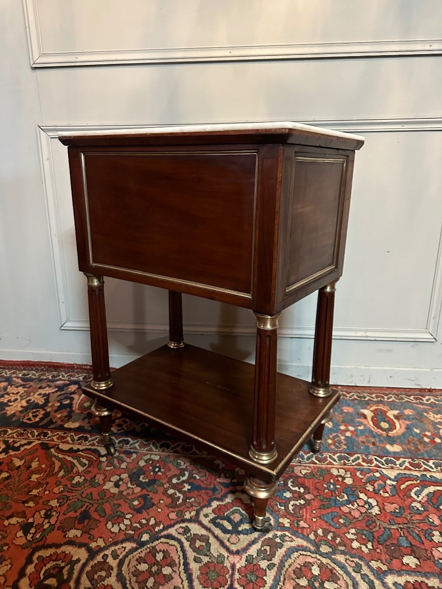 Chiffonniere / Bedside Table From Louis XVI Period In Mahogany. -photo-3