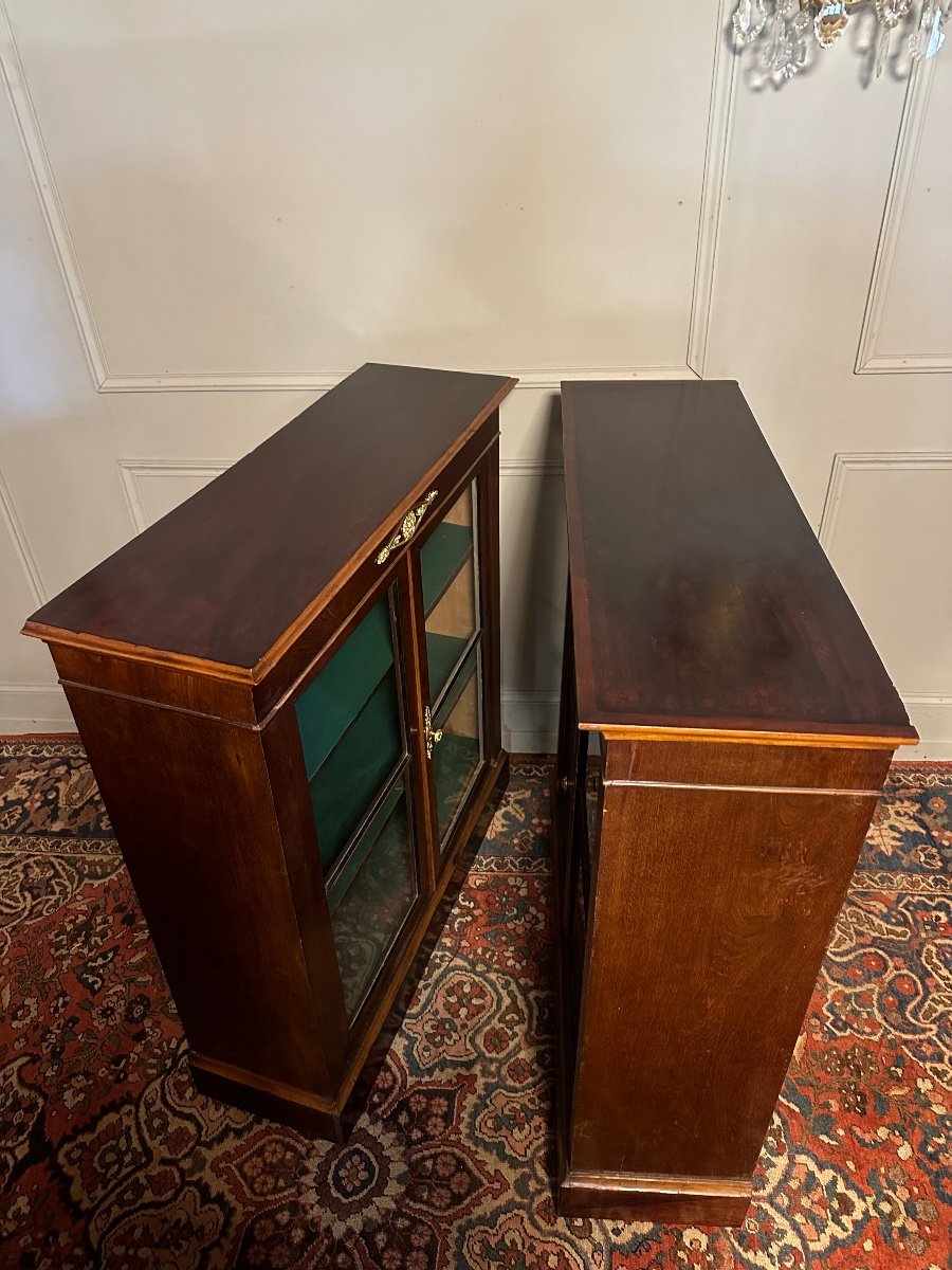 Pair Of Low Bookcases From The Directoire Period. -photo-1