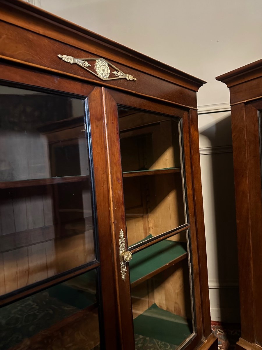Pair Of Low Bookcases From The Directoire Period. -photo-3
