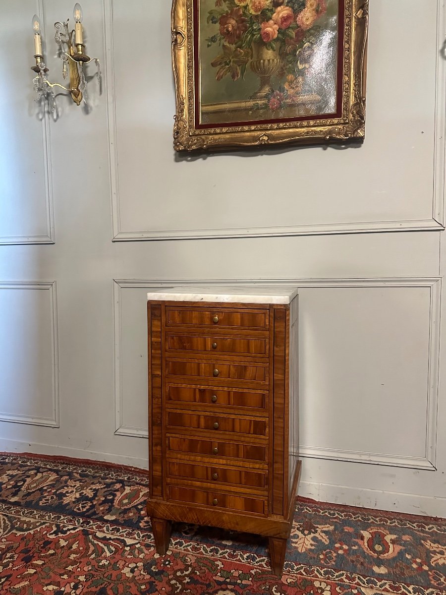 Italian Bedside Table / Chest Of Drawers From The 18th Century. -photo-3