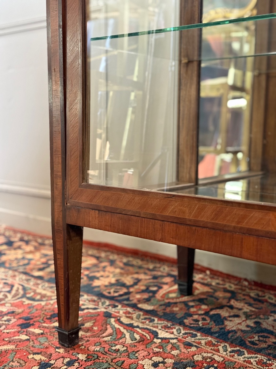 Louis XVI Style Marquetry Display Cabinet / Silver Cabinet. -photo-4