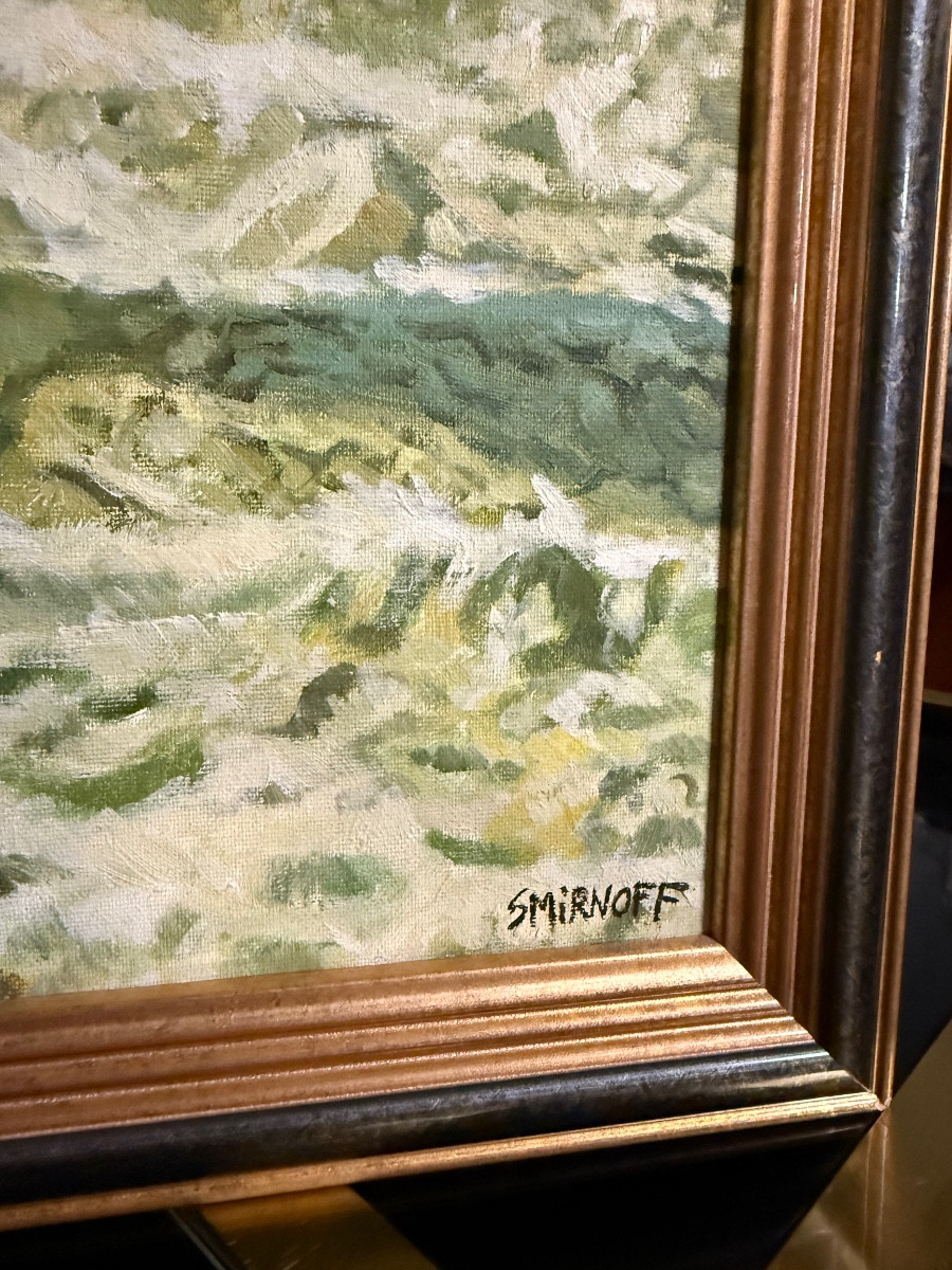 Huile Sur Toile « les Enfants à La Plage «  . -photo-4