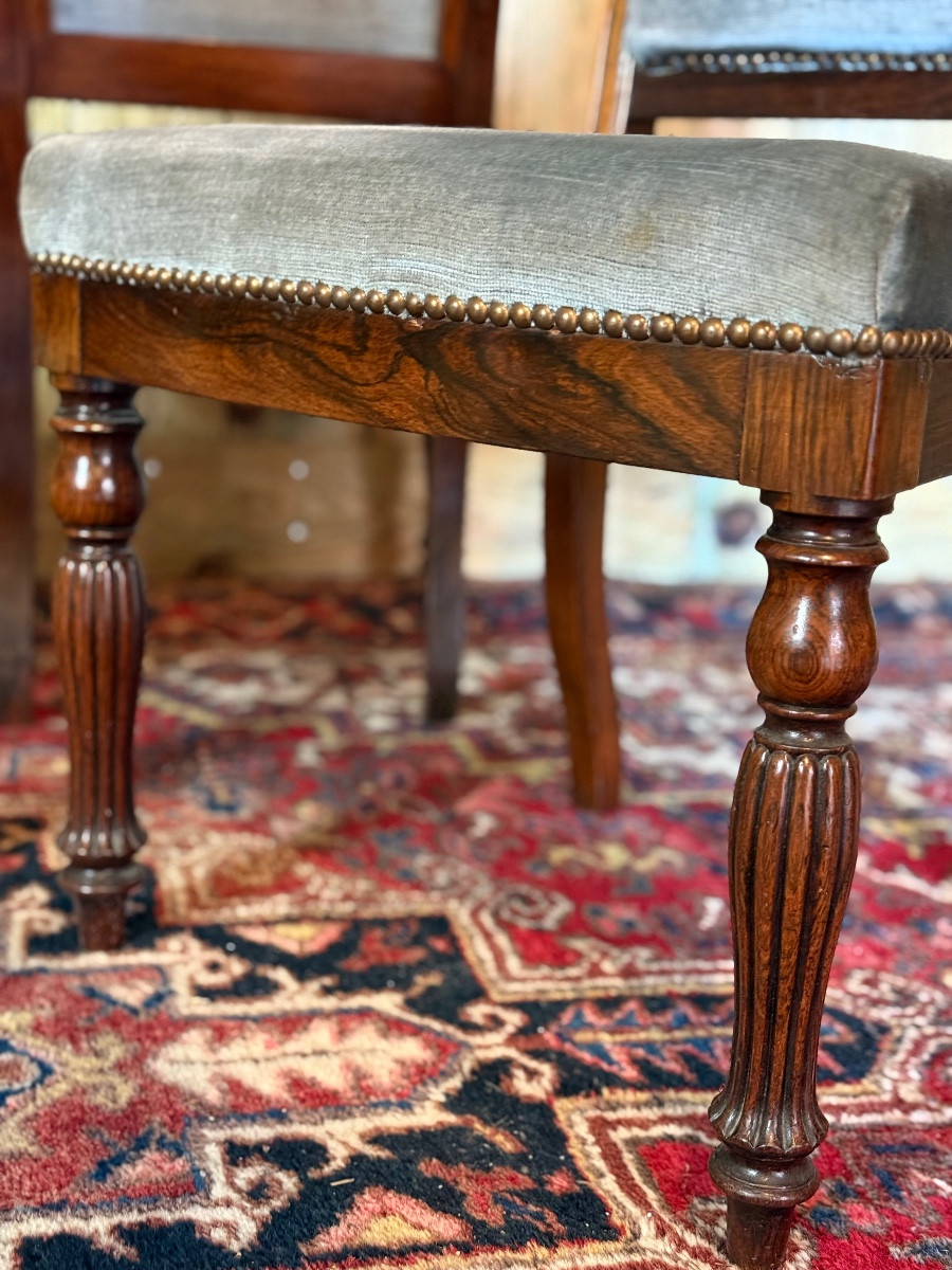 Set Of Five Louis-philippe Period Chairs In Rosewood. -photo-4