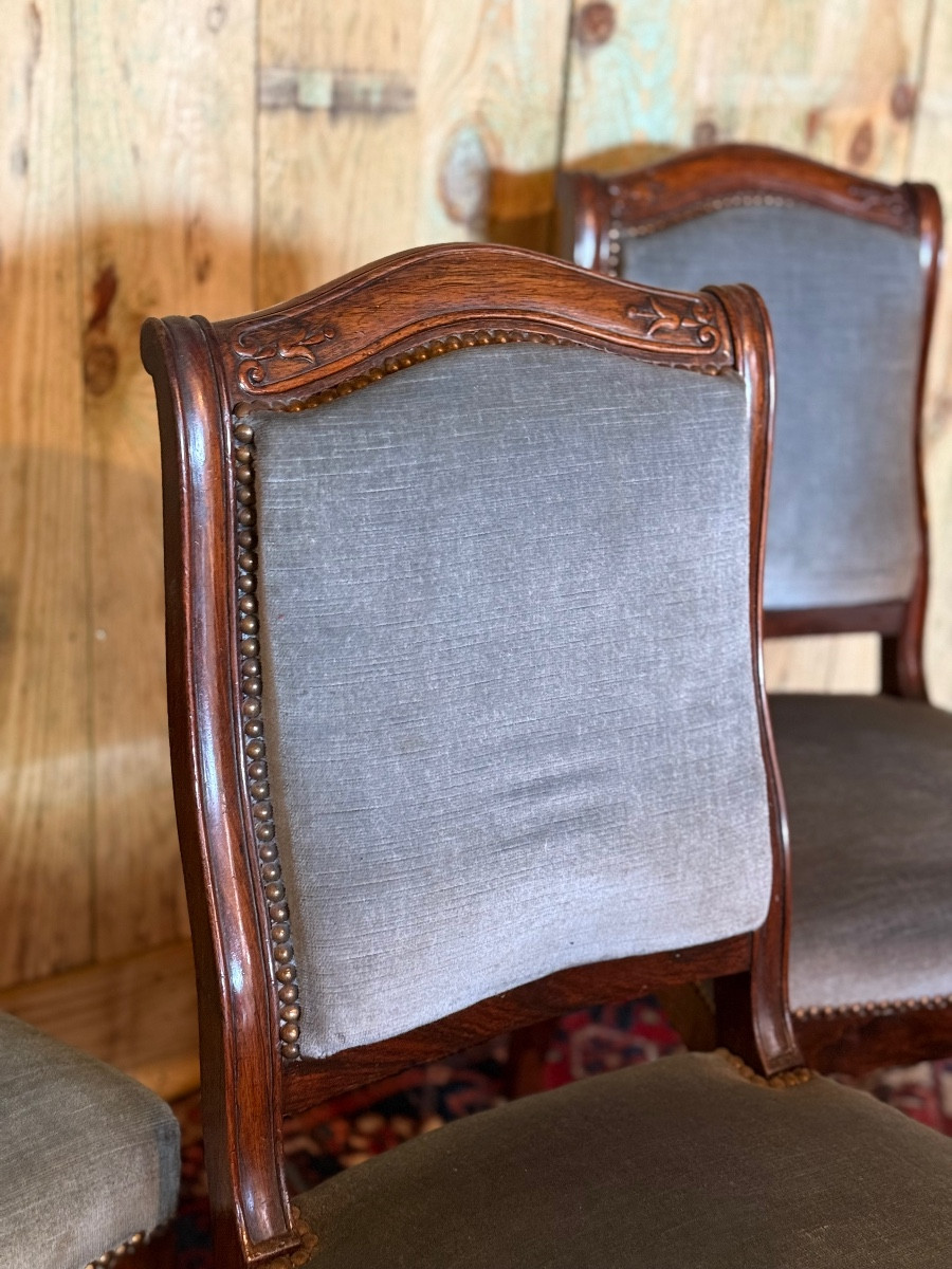 Set Of Five Louis-philippe Period Chairs In Rosewood. -photo-2