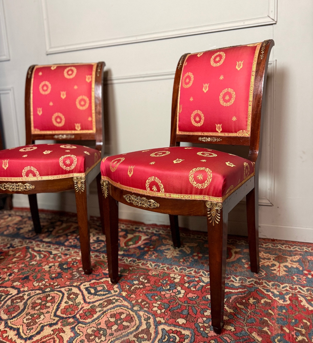 Pair Of Empire Style Mahogany Chairs. -photo-2