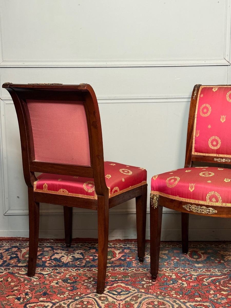 Pair Of Empire Style Mahogany Chairs. -photo-3