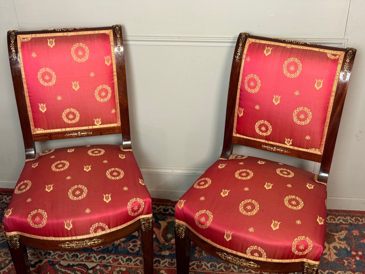Pair Of Empire Style Mahogany Chairs. -photo-1