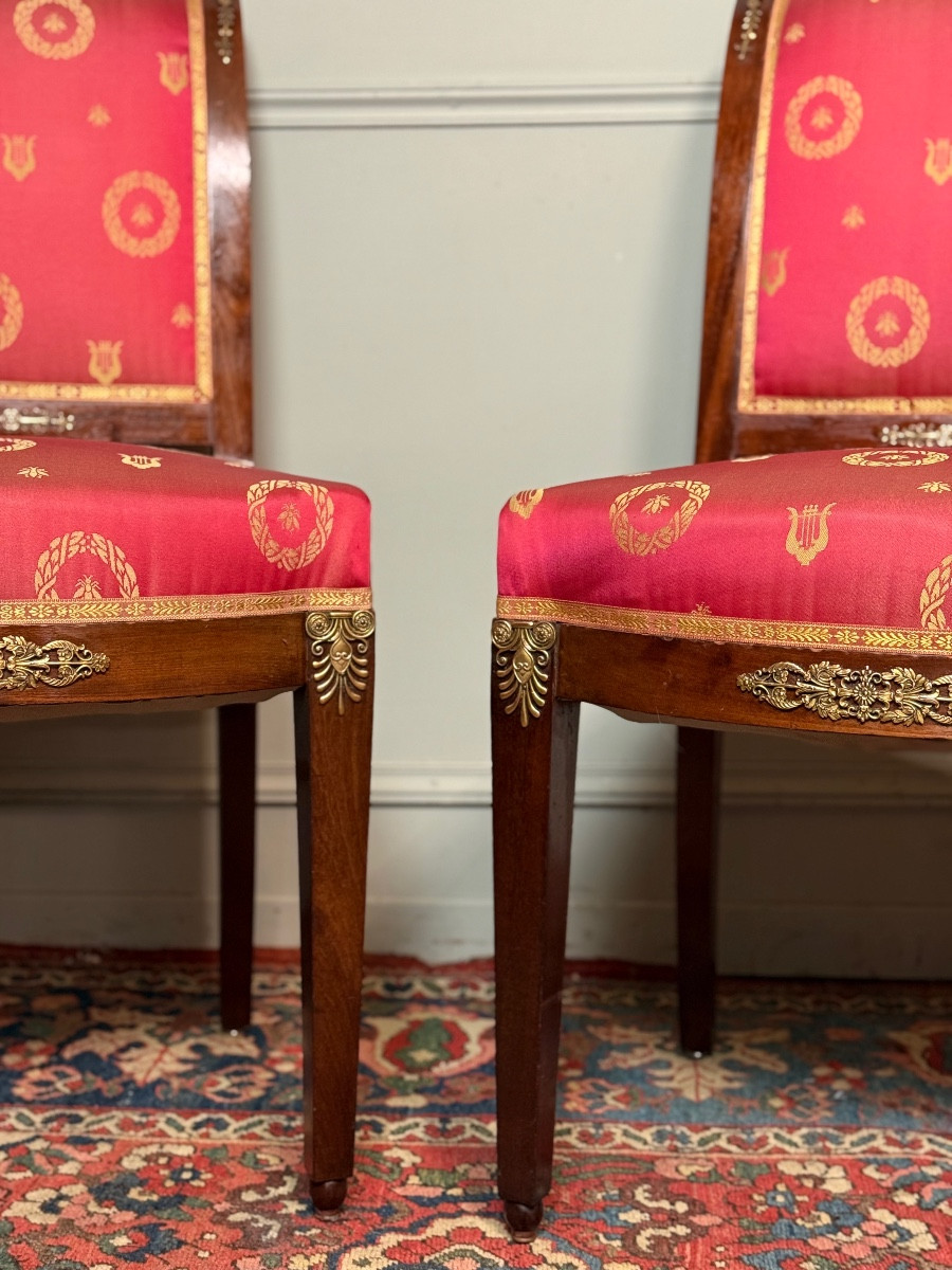 Pair Of Empire Style Mahogany Chairs. -photo-2