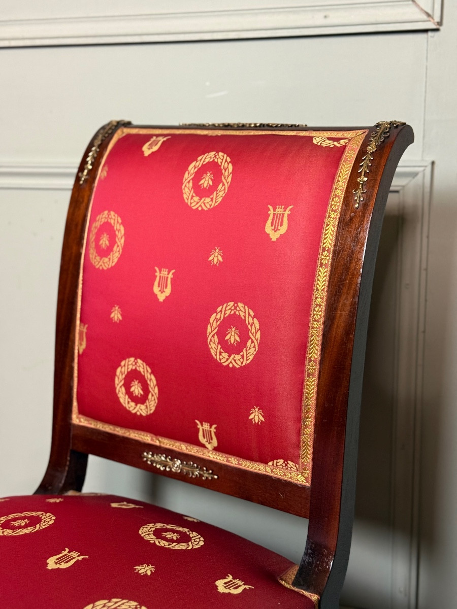 Pair Of Empire Style Mahogany Chairs. -photo-3