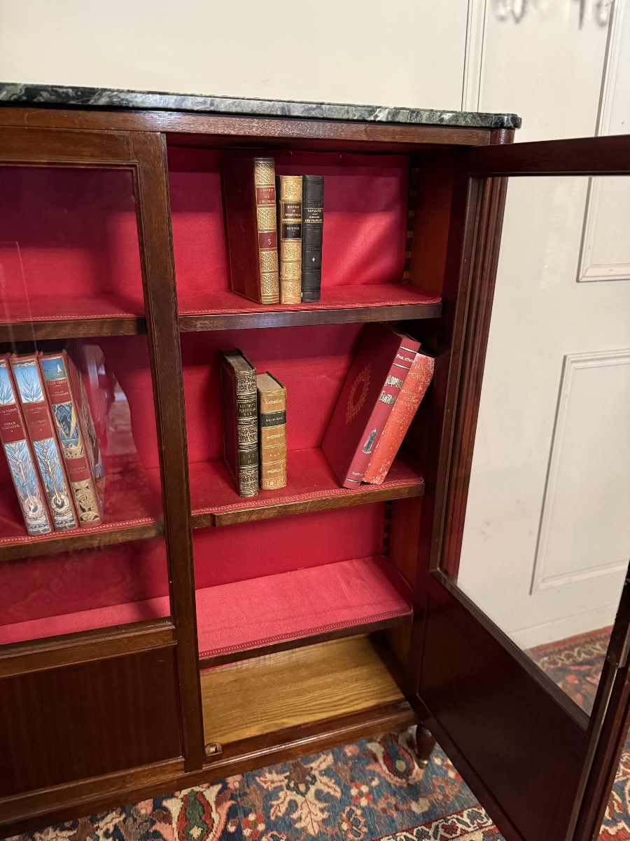 Louis XVI Style Mahogany Display Cabinet / Bookcase. -photo-4