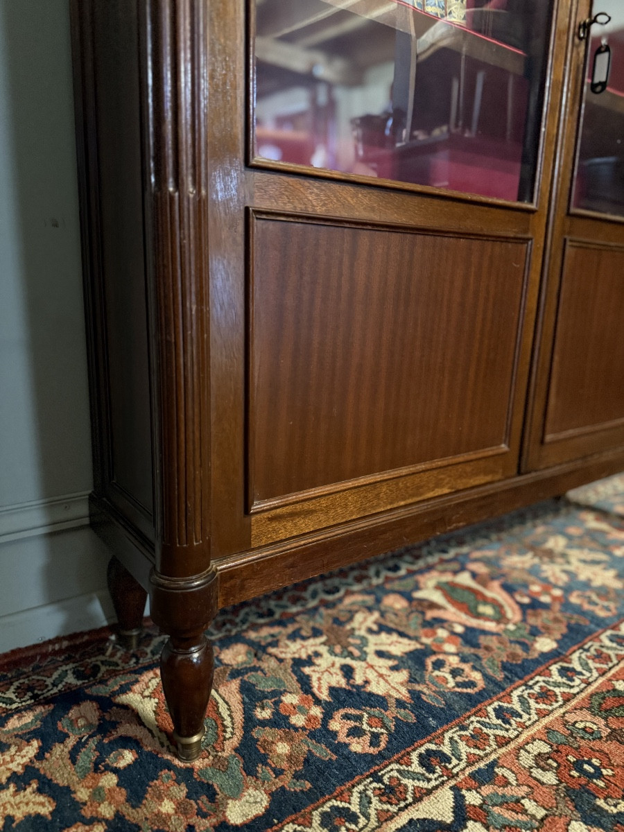 Louis XVI Style Mahogany Display Cabinet / Bookcase. -photo-1