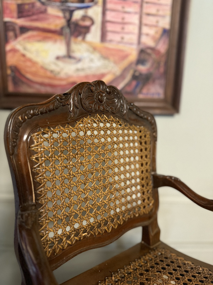 Regency Style Children's Armchair In Natural Wood. -photo-4