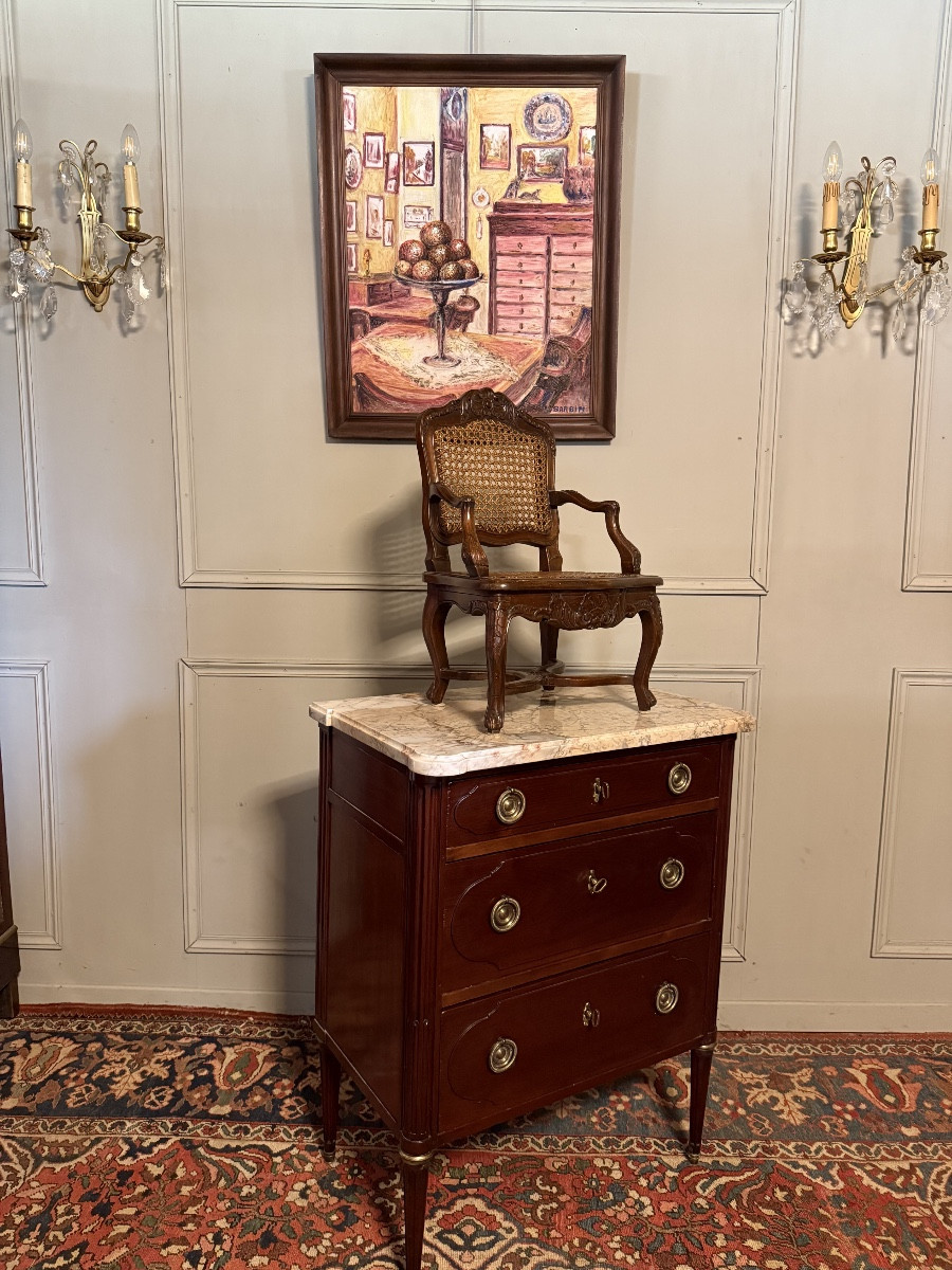 Regency Style Children's Armchair In Natural Wood. -photo-1