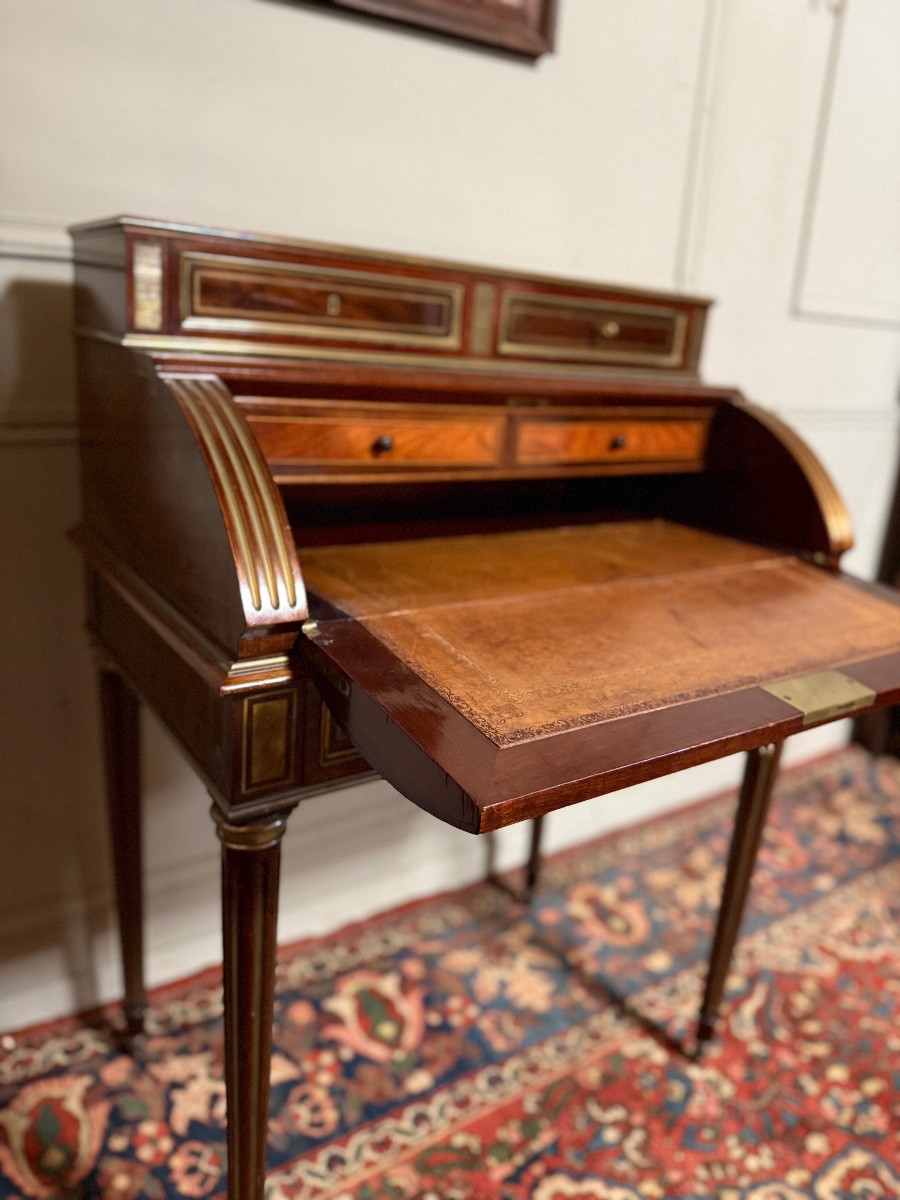 Bureau de pente de style Louis XVI en acajou. -photo-3