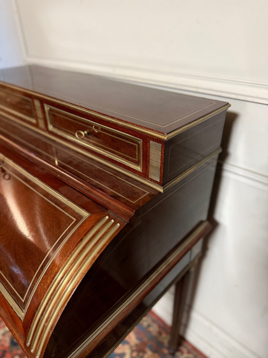 Bureau de pente de style Louis XVI en acajou. -photo-4