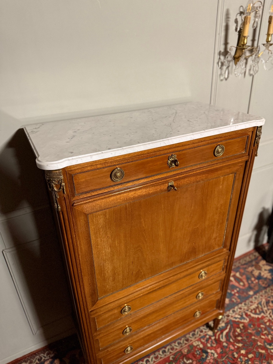 Louis XVI Style Mahogany Secretary. -photo-4