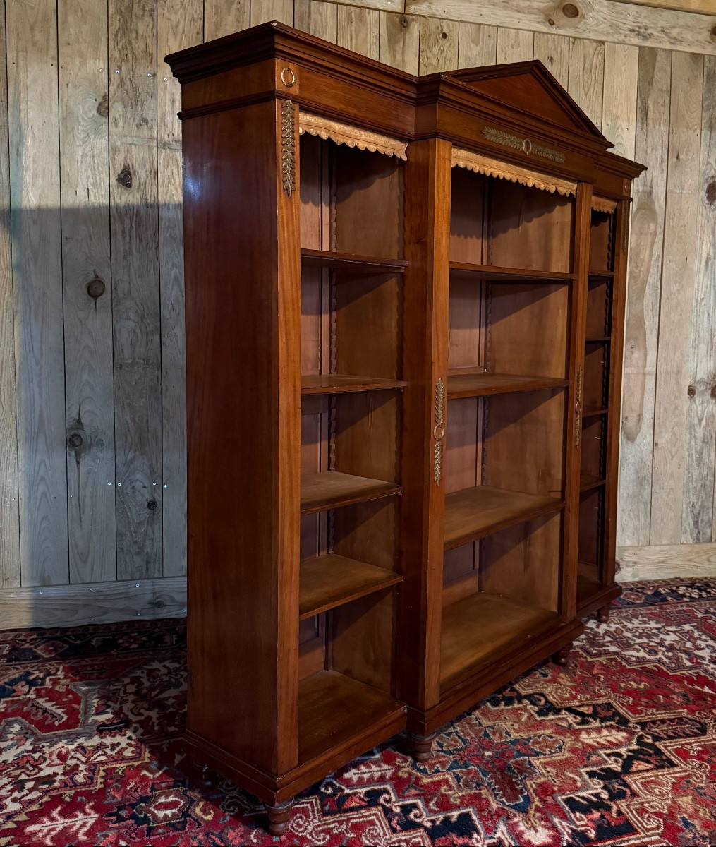 Large Empire Style Bookcase/library In Mahogany. -photo-2