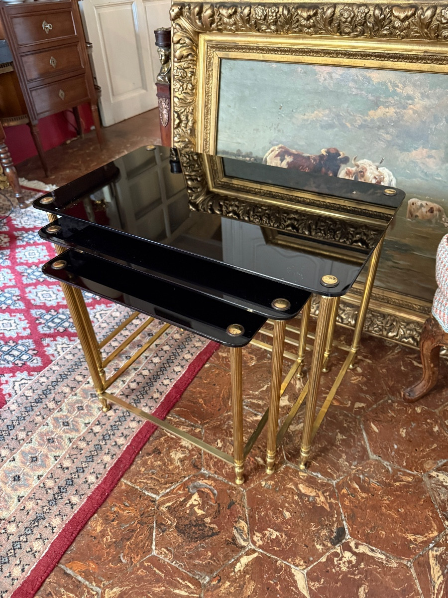 1970’    Tables Gigognes  style maison Baguès. -photo-1