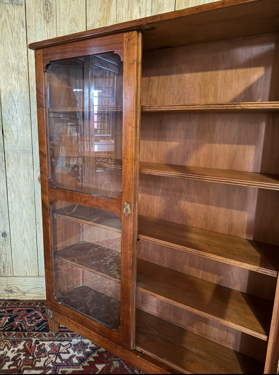 Bibus / bibliothèque de style Louis XVI en acajou. -photo-1