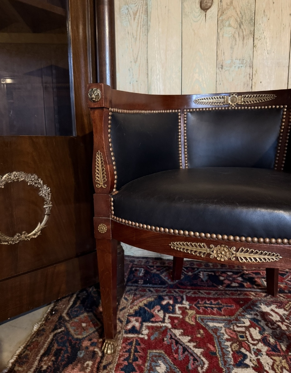 Fauteuil de bureau de style Empire en acajou. -photo-3