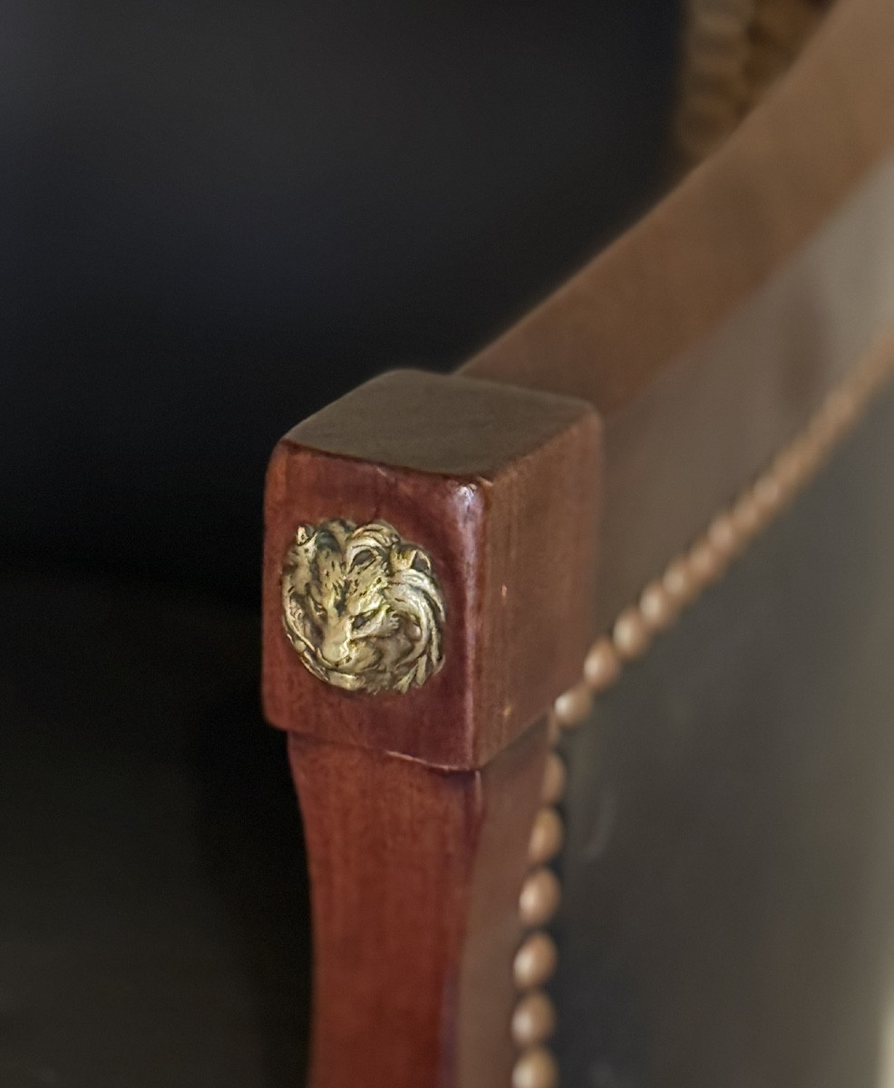 Fauteuil de bureau de style Empire en acajou. -photo-4