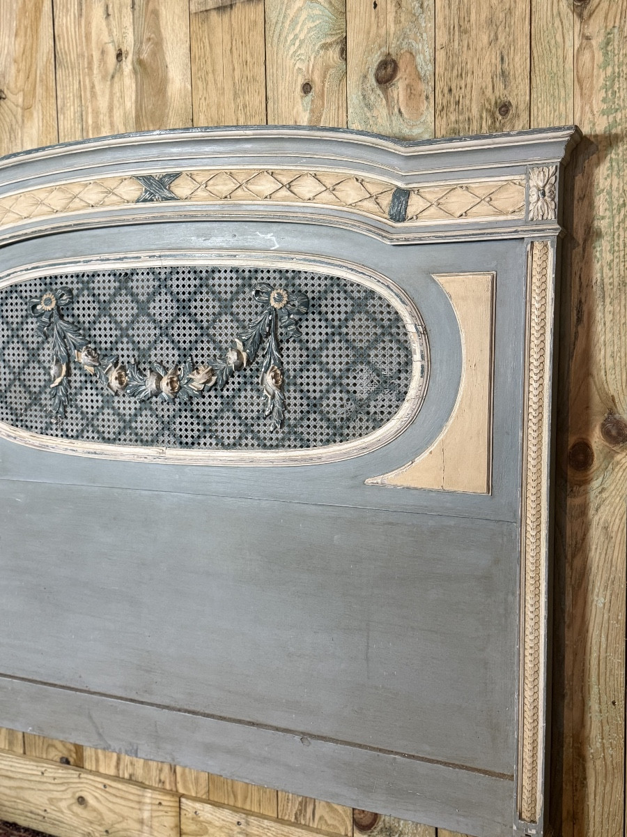 Louis XVI Style Lacquered And Caned Bed. -photo-4
