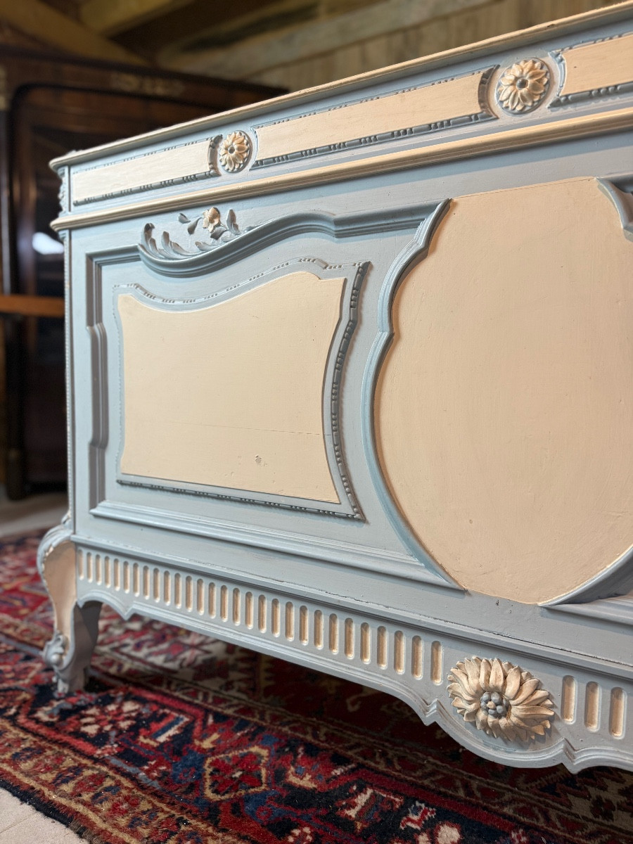 Lacquered Bed In Transition Louis XV - Louis XVI Style. -photo-1