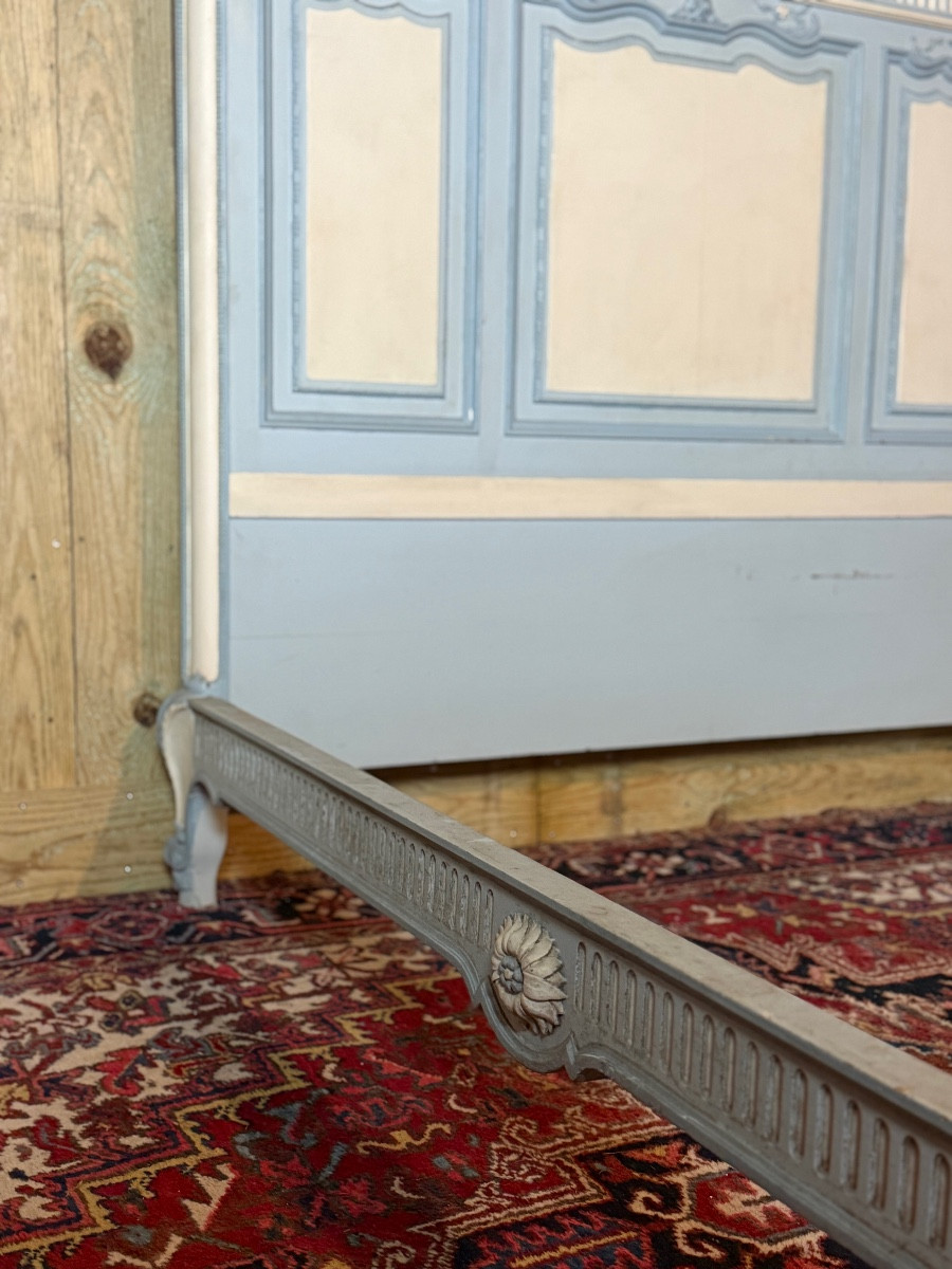 Lacquered Bed In Transition Louis XV - Louis XVI Style. -photo-2