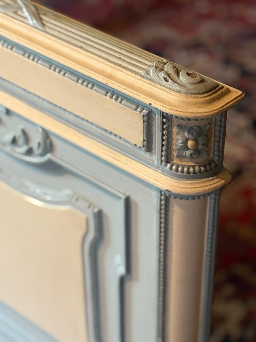 Lacquered Bed In Transition Louis XV - Louis XVI Style. -photo-3