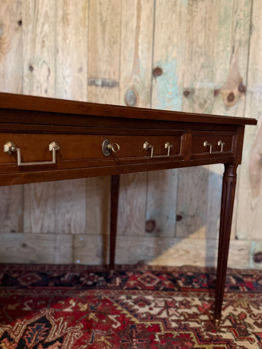 Louis XVI Style Mahogany Bureau Plat. -photo-4