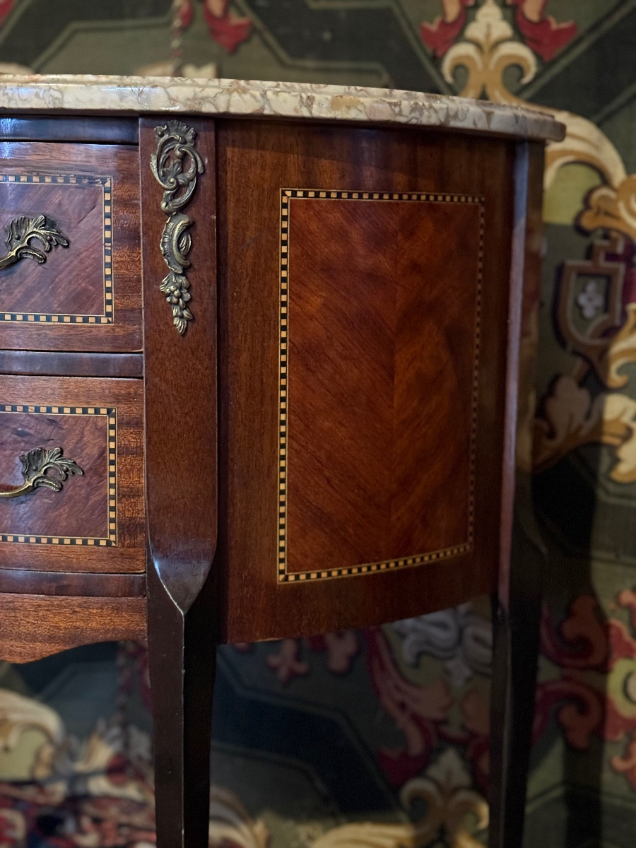 Transitional Style Chest Of Drawers In Marquetry. -photo-4