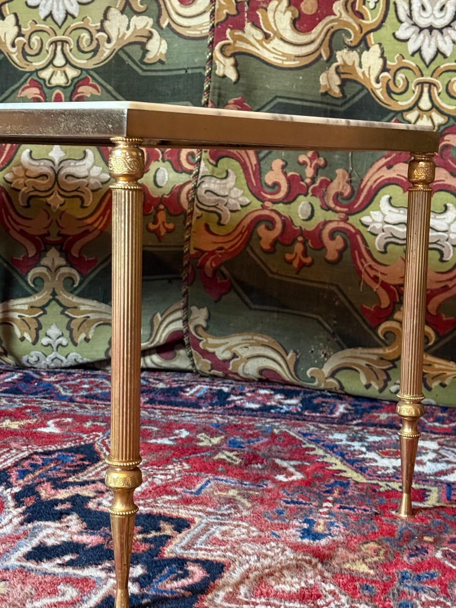 Table basse en bronze doré style maison Baguès. -photo-3