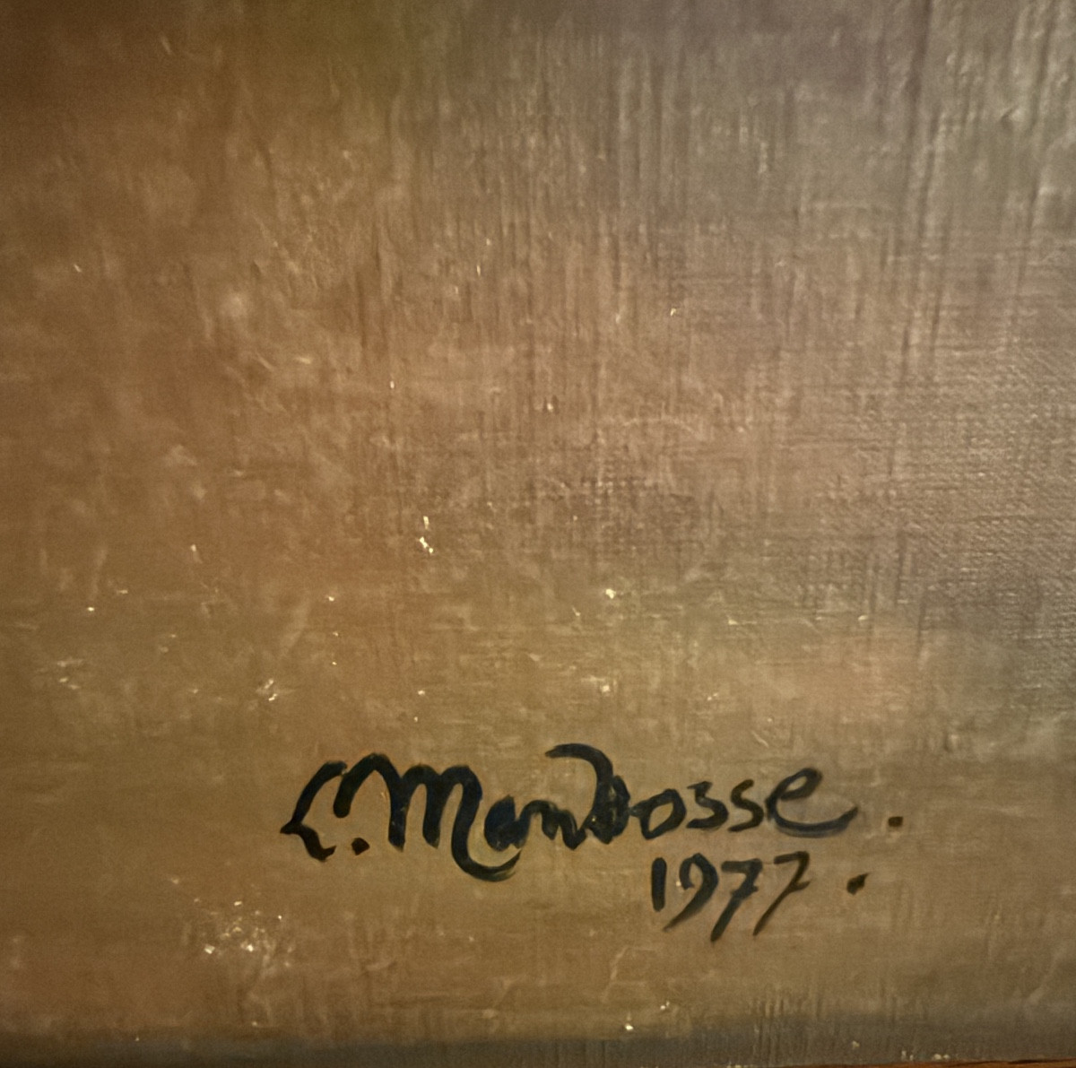 Lucien Mandosse (1933 - 2004). Little Girl On Her Tricycle. Oil On Canvas. -photo-4