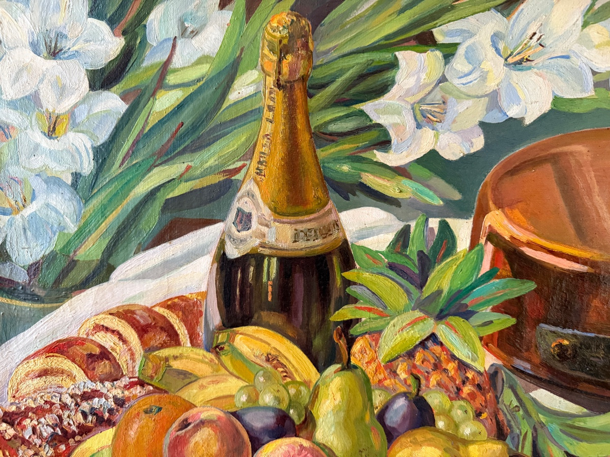 Grande nature morte aux  fleurs, fruits et légumes. -photo-3