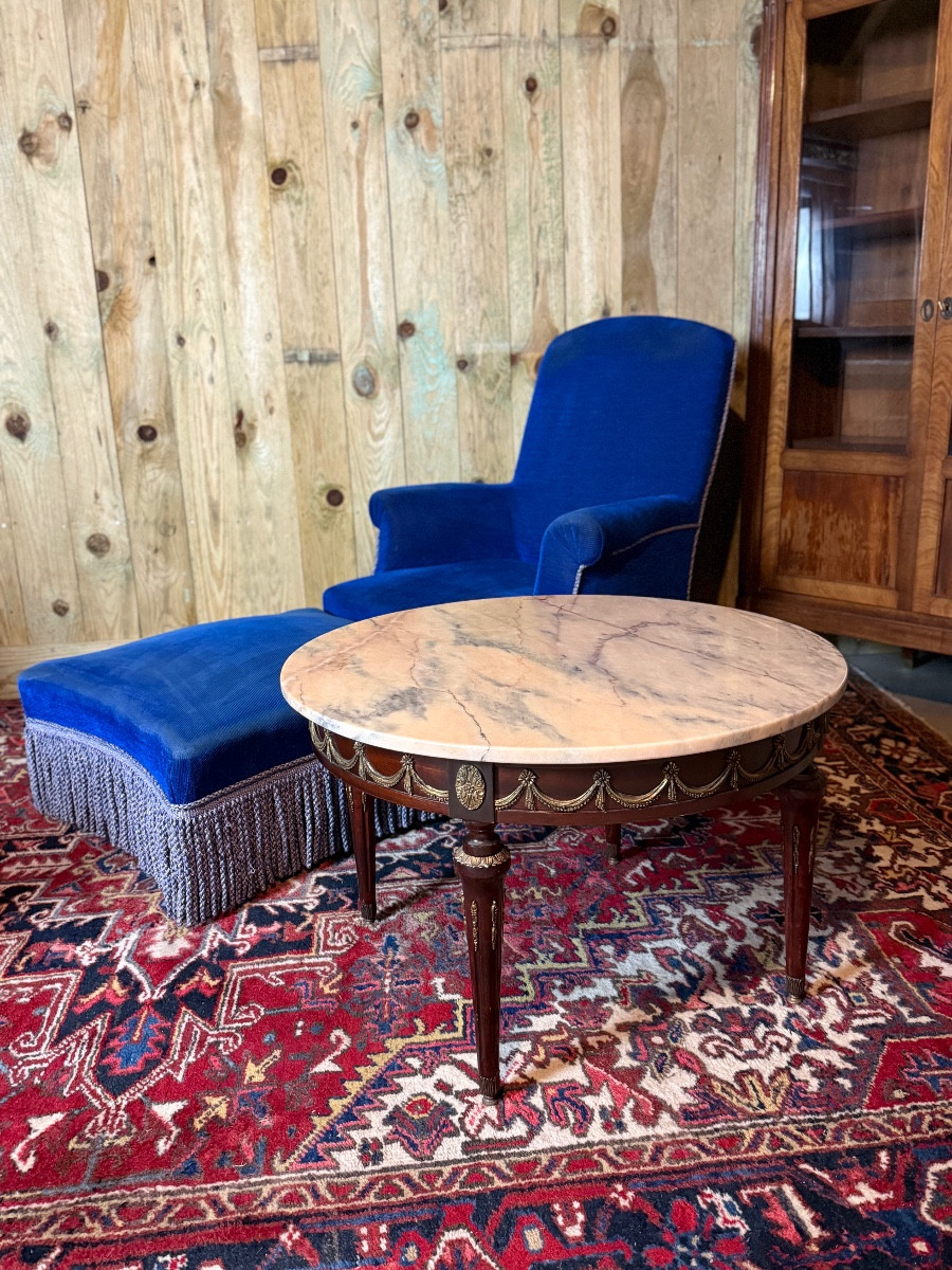 Table basse de style Louis XVI en acajou. -photo-4