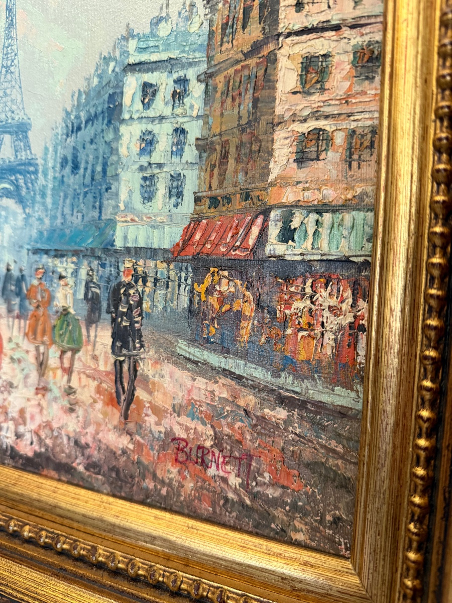 Huile sur toile vue de Paris - époque XX ème -photo-1