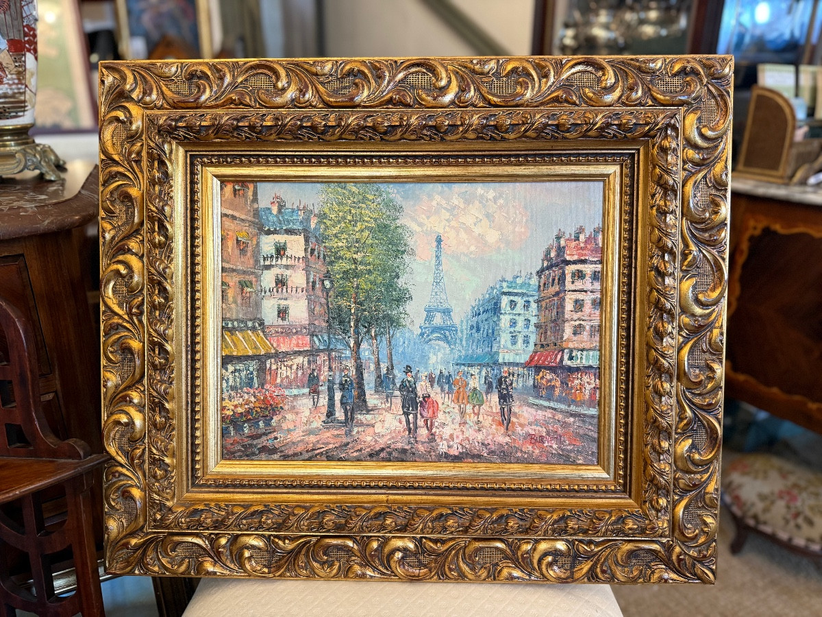 Huile sur toile vue de Paris - époque XX ème 