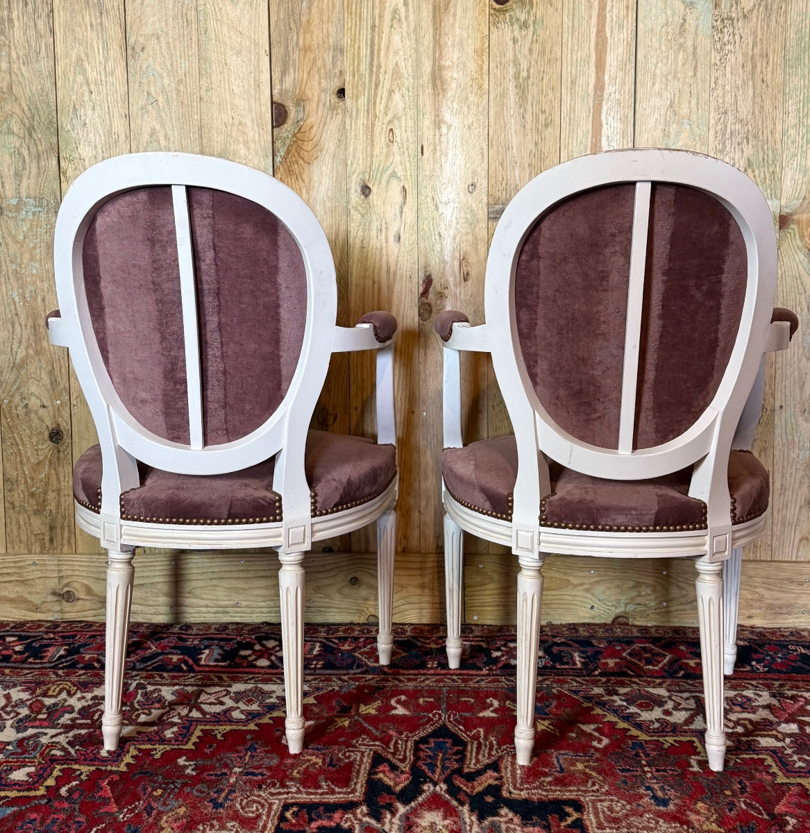 Pair Of Louis XVI Style Cabriolet Armchairs. -photo-3