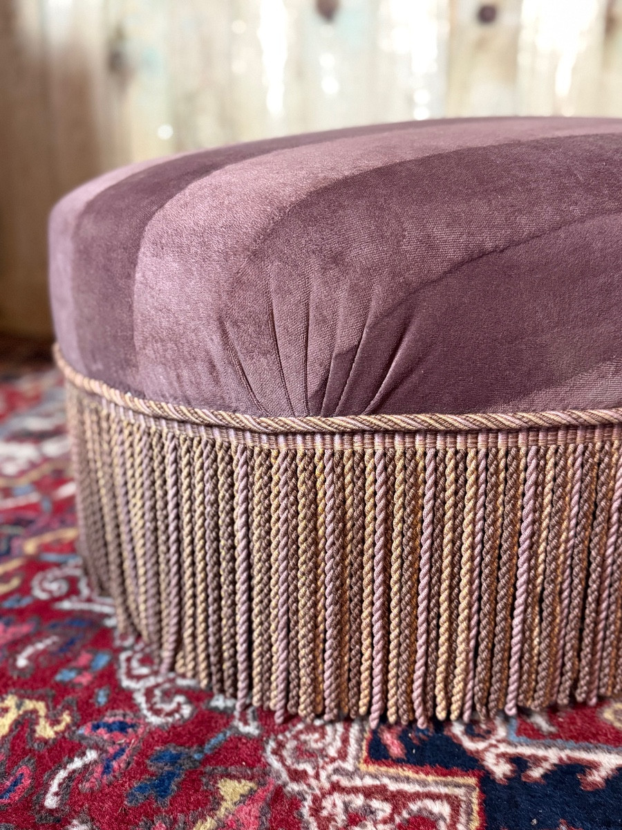 Méridienne à dossier capitonné d'époque Napoléon III. -photo-1