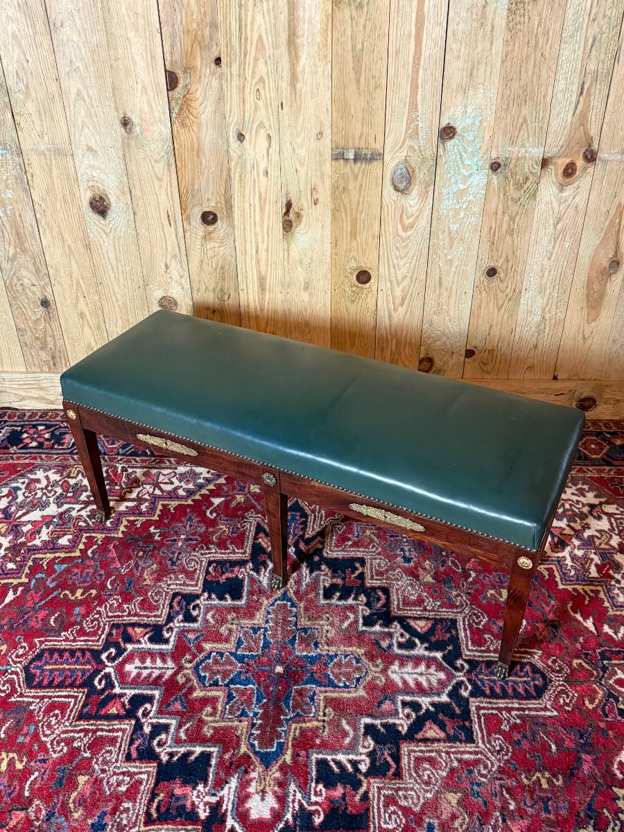 Banquette d'époque Empire en acajou. -photo-4