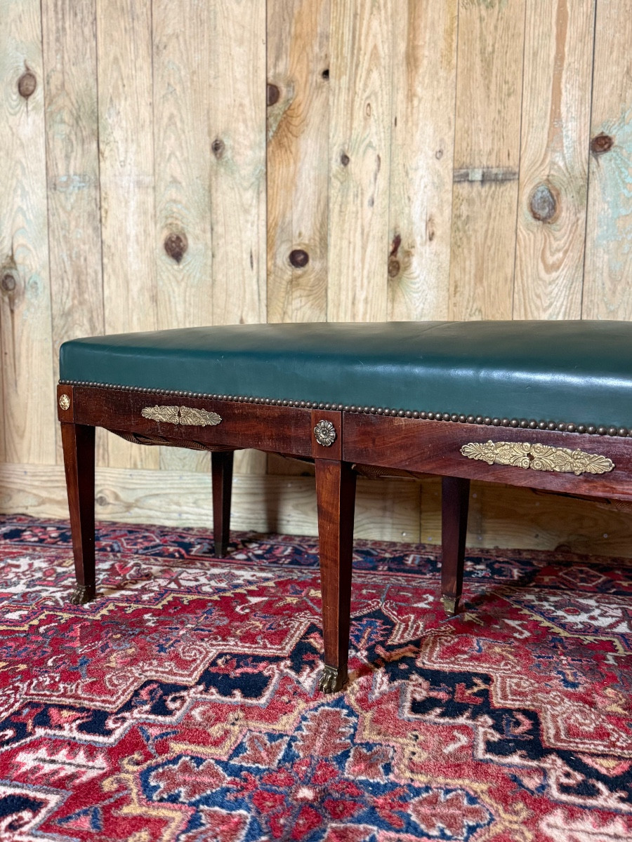 Banquette d'époque Empire en acajou. -photo-2