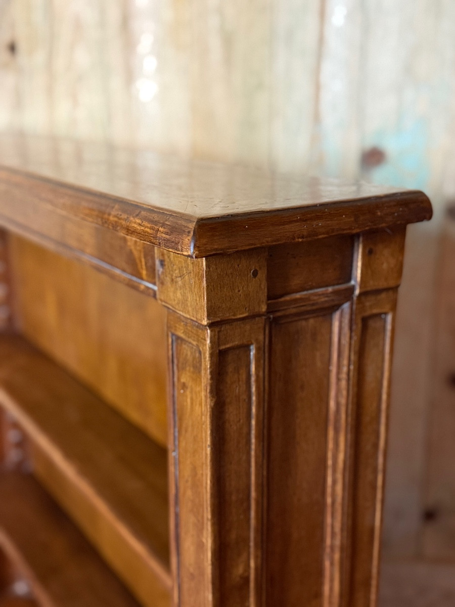 Bibliothèque /bibus  de style Louis XVI  en bois naturel. -photo-4