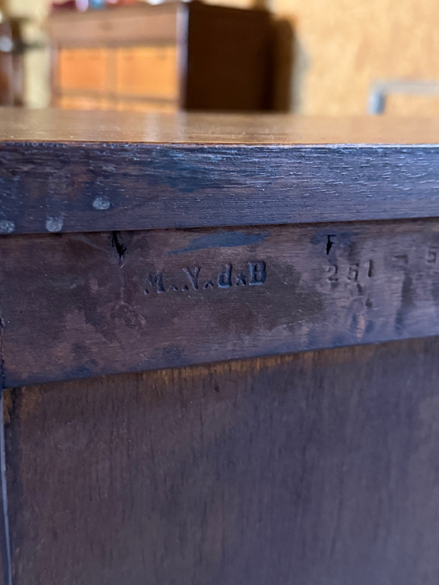 Bibliothèque /bibus  de style Louis XVI  en bois naturel. -photo-2