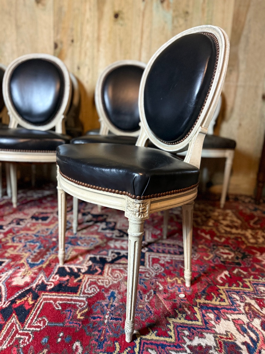 Set Of 8 Chairs And 2 Armchairs In The Louis XVI Style-photo-3
